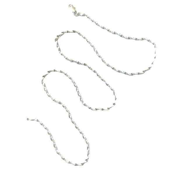 Sterling Silver Singapore Rope Chain - Picture 4 of 7